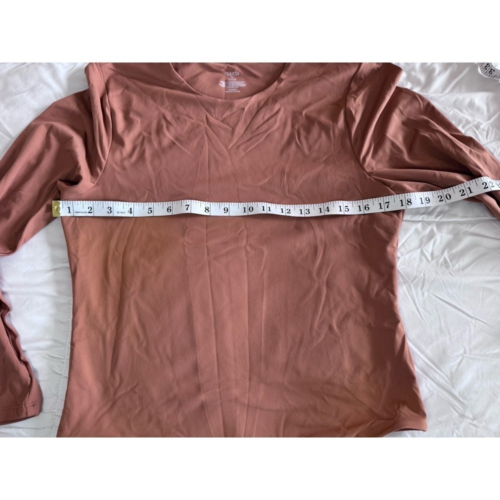 Nuuds Women's Chocolate Long Sleeve Crew Neck Thong Style Bodysuit Sz XL NWOT - Picture 4 of 9